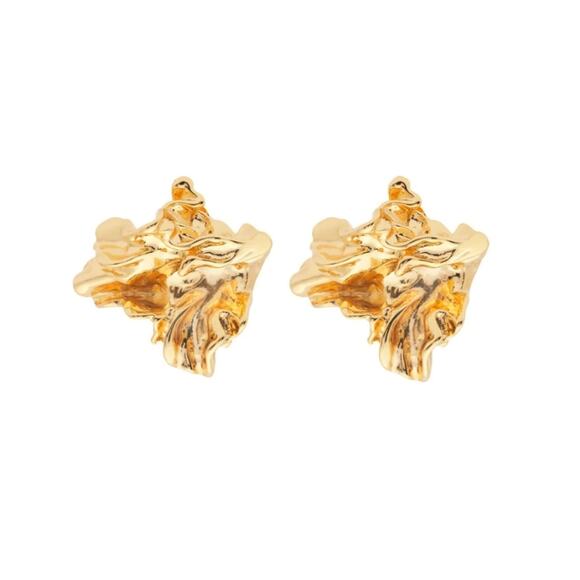 NEW Amber Sceats Reese Gold Textured Chunky Earring - Picture 1 of 8